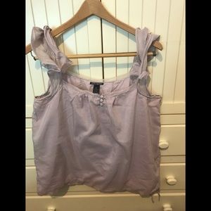 Lucky Brand Flutter Strap Silk Blend Lilac Top